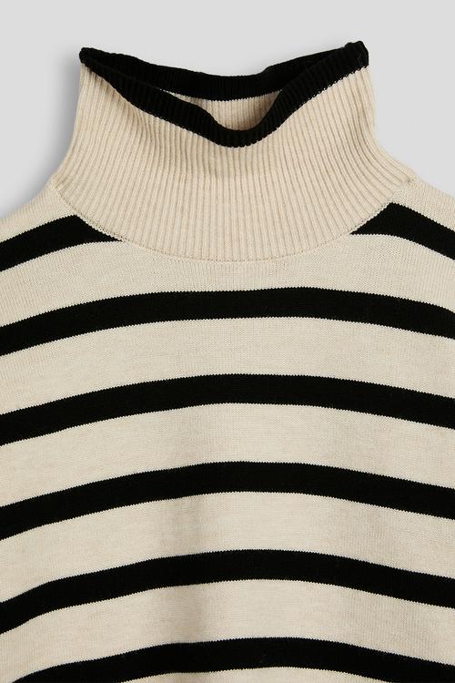 Knit poloneck - black stripe