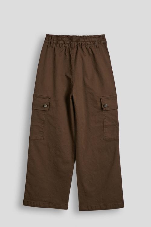 Wide leg cargo pants - chocolate