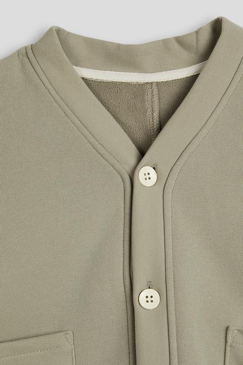 Cardigan-style sweatshirt - sage