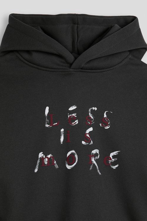 Slogan print hoodie - graphite grey