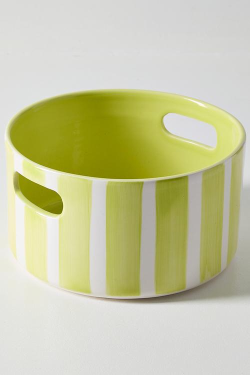 Orchard Pot 30 Handle - Lime Stripes