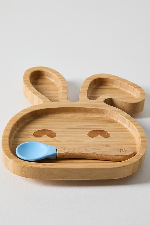Bamboo bunny plate - brown
