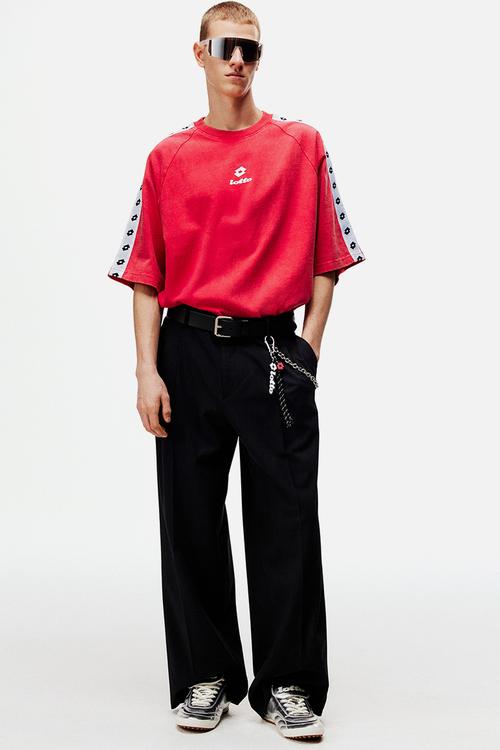 Lotto H&M: Oversized fit cotton T-shirt - red/lotto