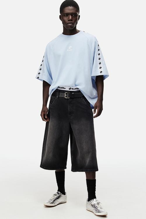 Lotto H&M: Oversized fit cotton T-shirt - light blue/lotto