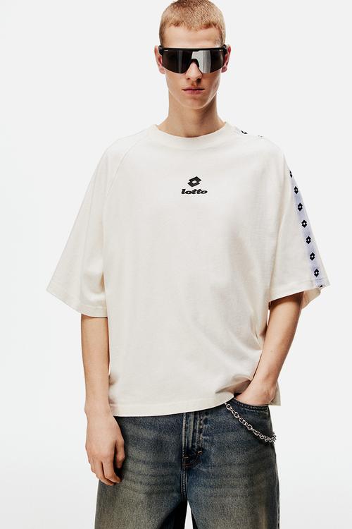 Lotto H&M: Oversized fit cotton T-shirt - white/lotto