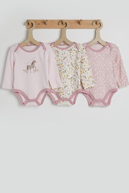 3 pack bodysuit - pink/multi