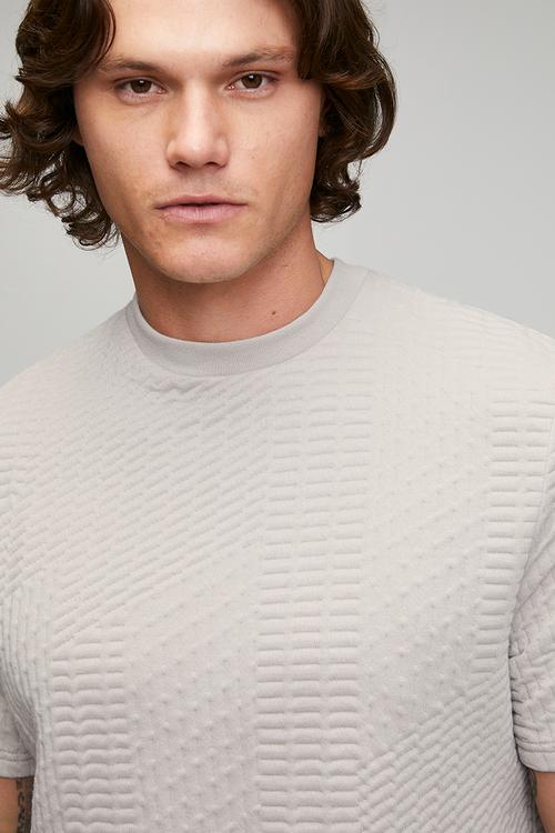 Oversized Fit Crew Neck Tshirt - Silver Grey