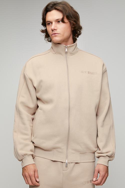 Mens Dash Embossed Track Top - Neutral/ Stone