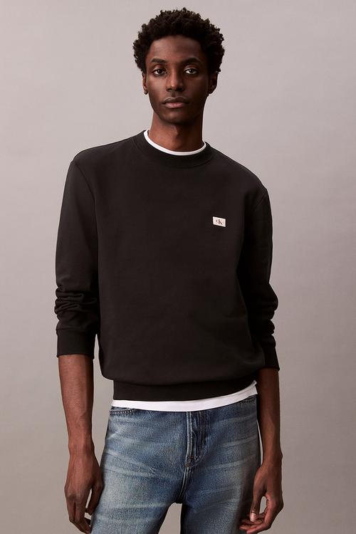 Ls 350Terry Eu Whsl Badge Crewneck - Black