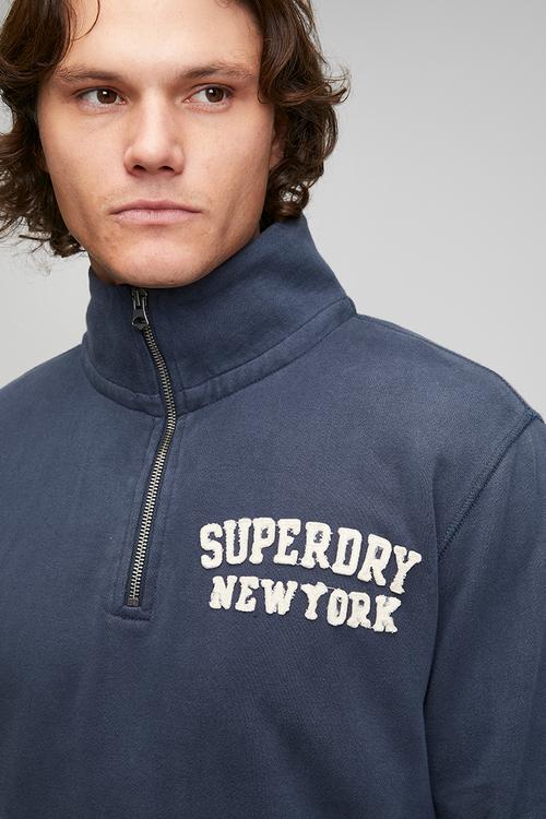 Vintage Athletic Zip Henley - Lauren Navy