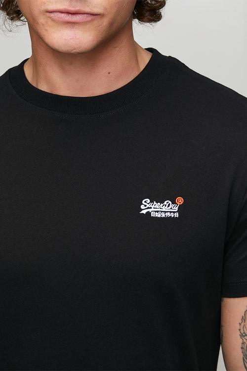 Essential Contrast Emb Tee - Black