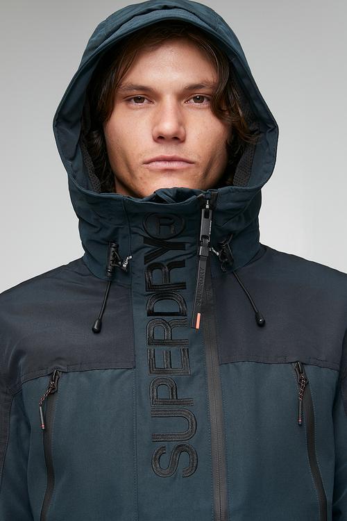 Colour Block Windbreaker Jkt - Blue Graphite
