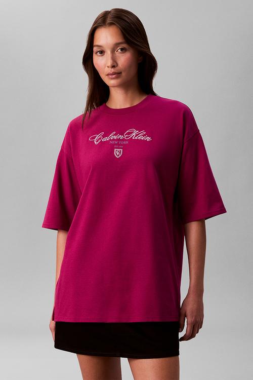 Ss oversize ck ny tee - fruity sangria