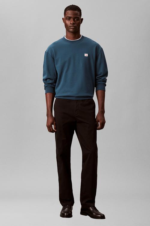 Ls 350Terry Eu Whsl Badge Crewneck - Navy Teal