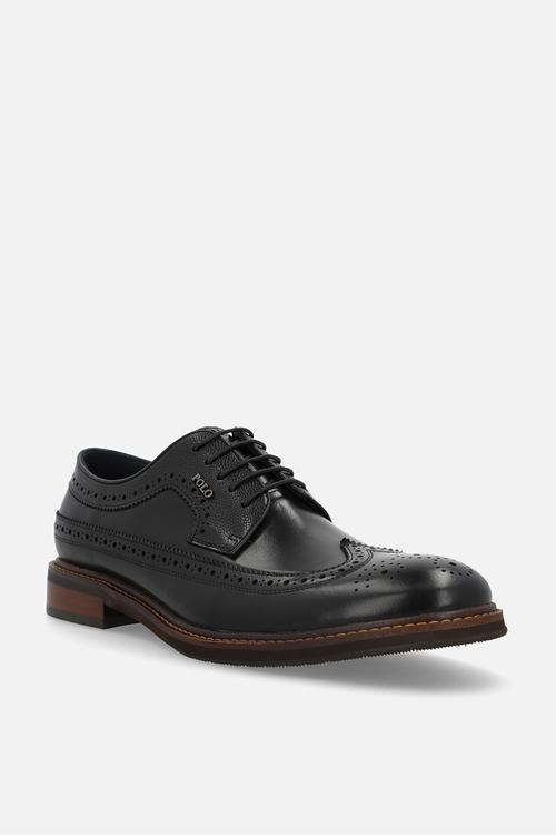 Wingcap Brogue Gibson Lace Up - Black leather