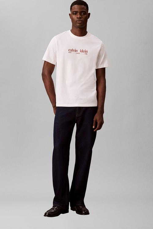 Ss 30S Whsl Ck Nyc Graphic Tee - White Greige