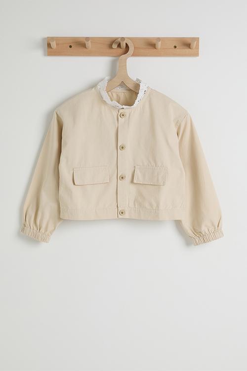 Cropped co-ord shacket - desert sand