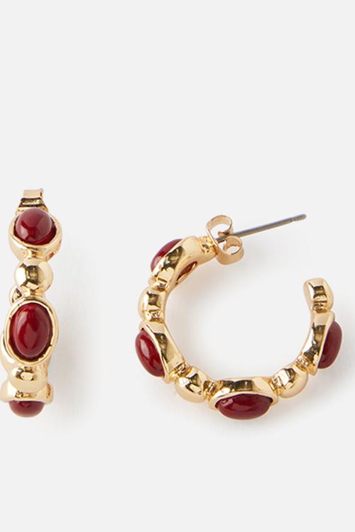 Mid hoop earring - up gold trinket stone hoop
