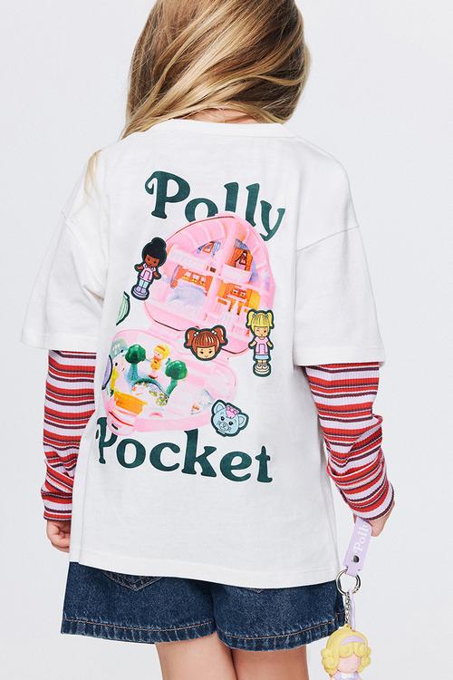 License Drop Shoulder Short Sleeve Tee - Lcn Mat Polly Pocket/Vanilla