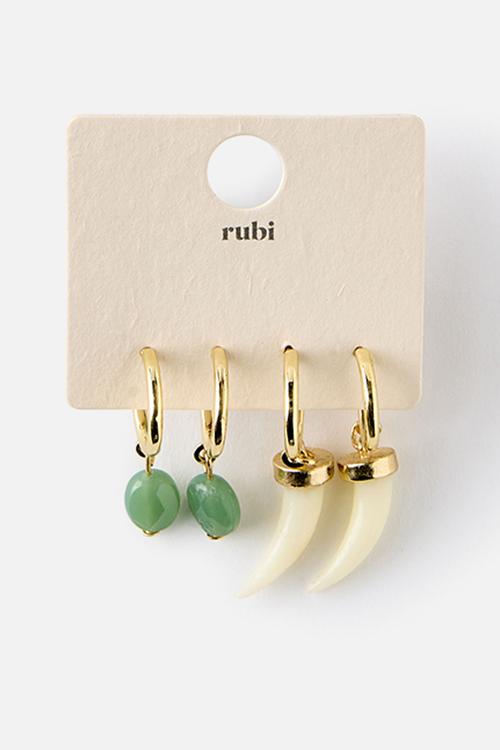 2 Pack Mid Earring - Gold