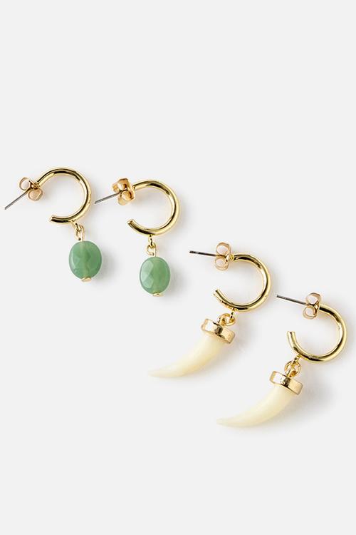 2 Pack Mid Earring - Gold