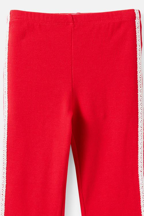 Essential Francine Flare Legging - Varsity Red/Lace Trim