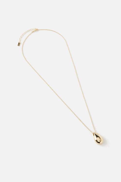 Pendant necklace - up gold pebble