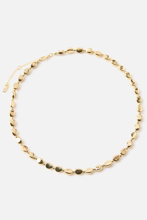 Mid chain necklace - up gold organic bead
