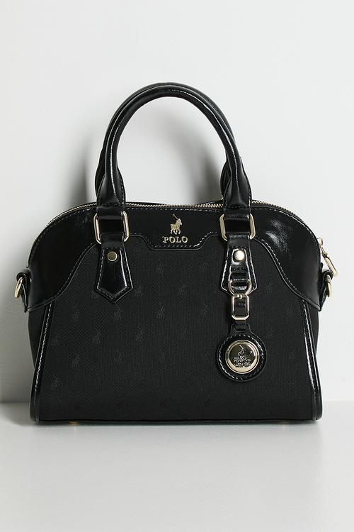 Jacquard shopper crossbody bag - black