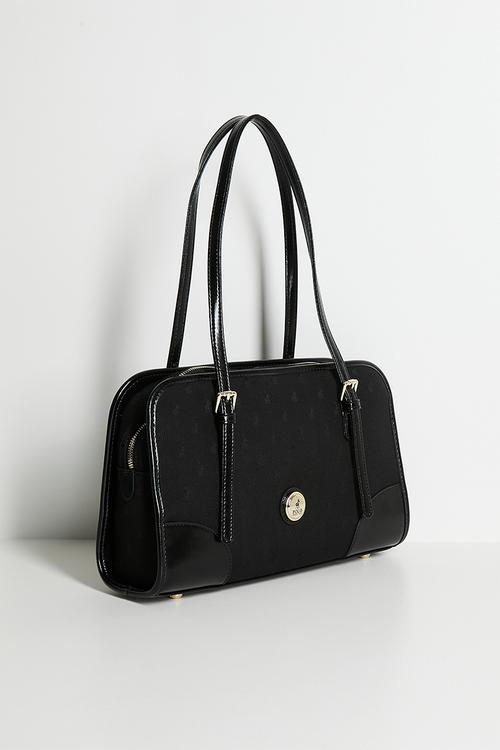 Jacquard shopper bag - black