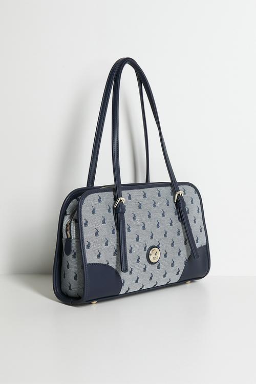 Jacquard shopper bag - blue