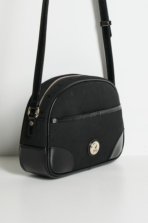 Jacquard sling bag - black