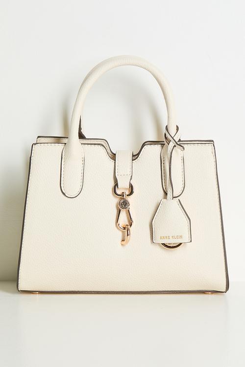 Cambodia Small Satchel W/ Detachable Strap Bag - Pearl White