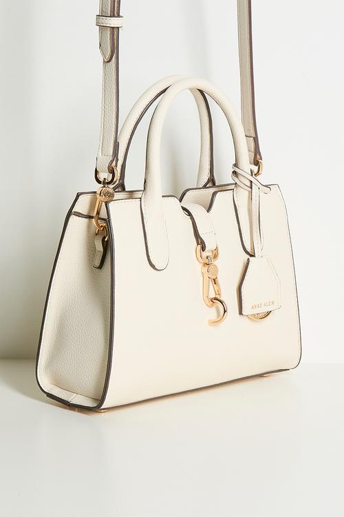 Cambodia Small Satchel W/ Detachable Strap Bag - Pearl White