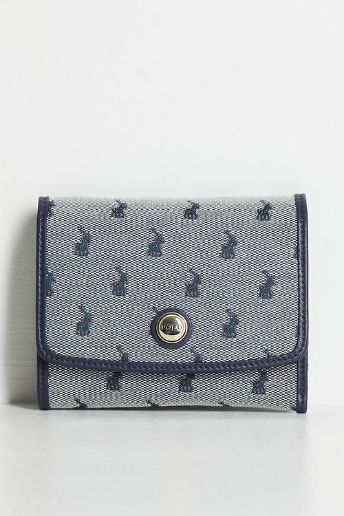 Jacquard trifold purse - blue