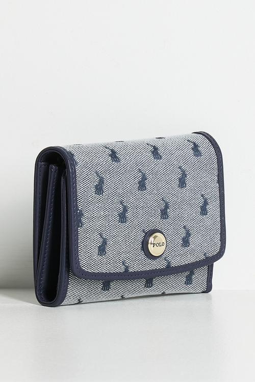 Jacquard trifold purse - blue