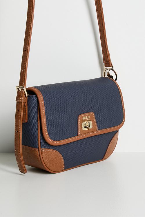 Cabana flapover sling bag - blue