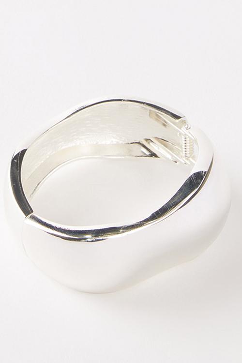 Single bracelet - up silver bubble hinge bangle