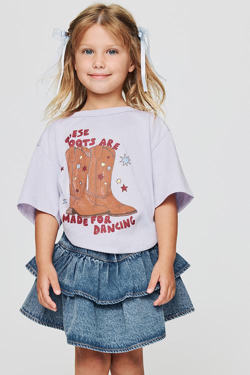 Essential Short Sleeve Graphic Tee - Vintage Lilac/Cowgirl Boots