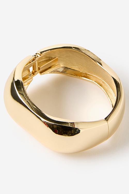Single bracelet - up gold bubble hinge bangle