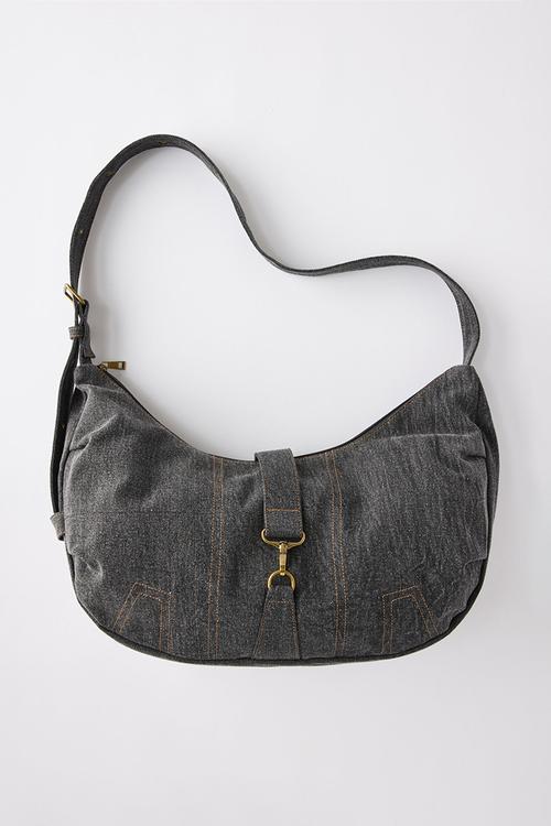 Dylan slouchy crossbody bag - washed black denim