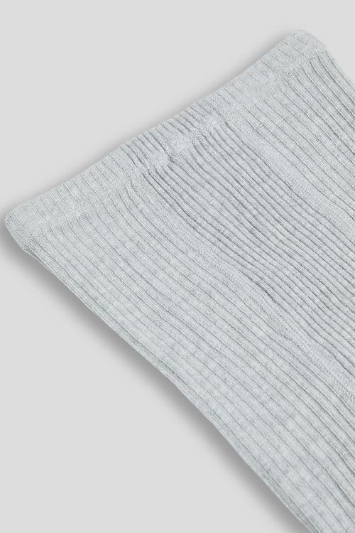 Ribbed stockings - light grey