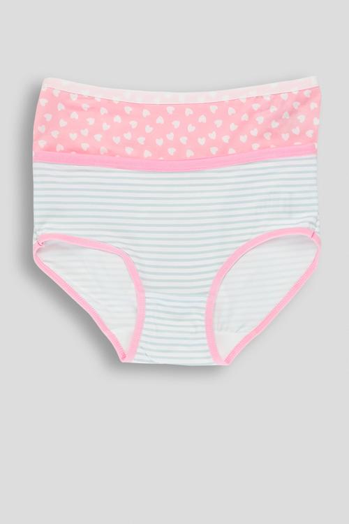 2 pack full briefs - light blue stripes/heart aop