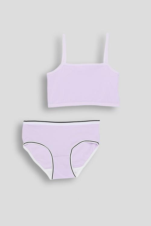 Cami bra with full briefs - light lilac