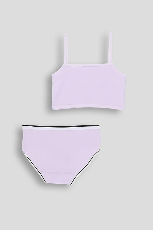 Cami bra with full briefs - light lilac