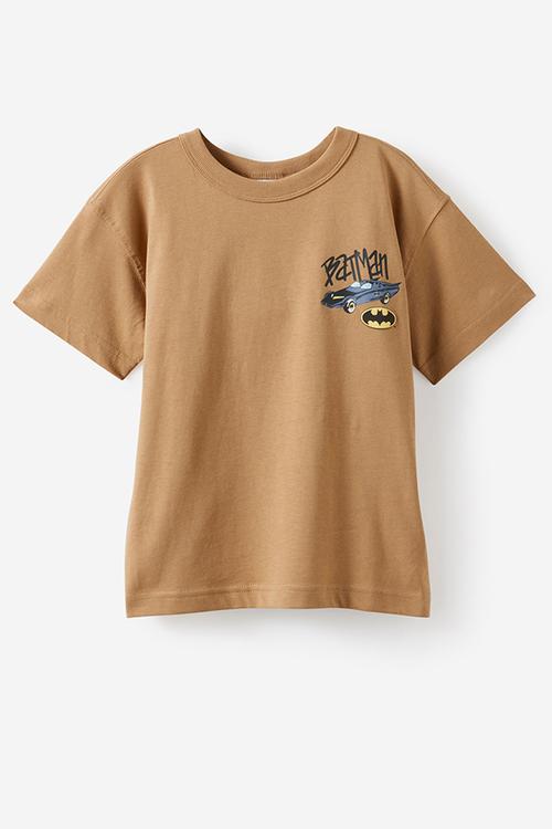 Licensed Drop Shoulder Short Sleeve Tee -  Lcn Wb Washed Stone/Batmobile