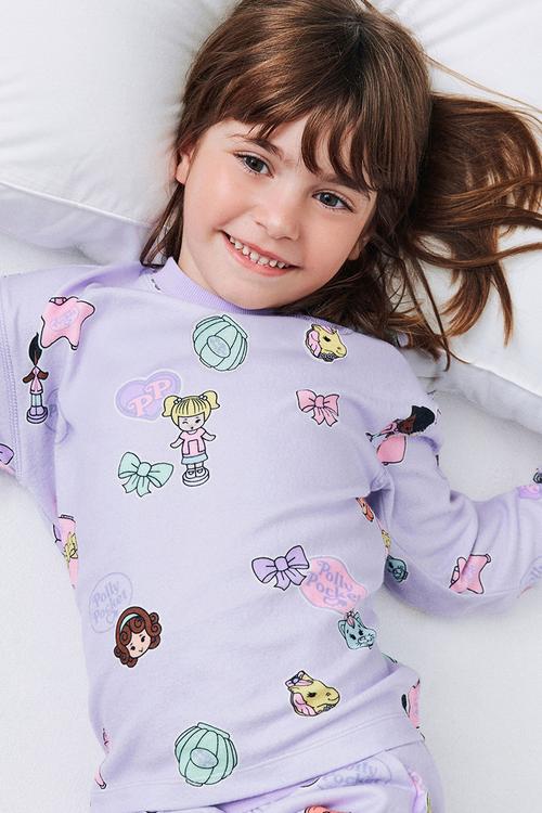 Snoozesoft Long Sleeve Pj Set License - Lcn Mat Vintage Lilac/Polly Pocket