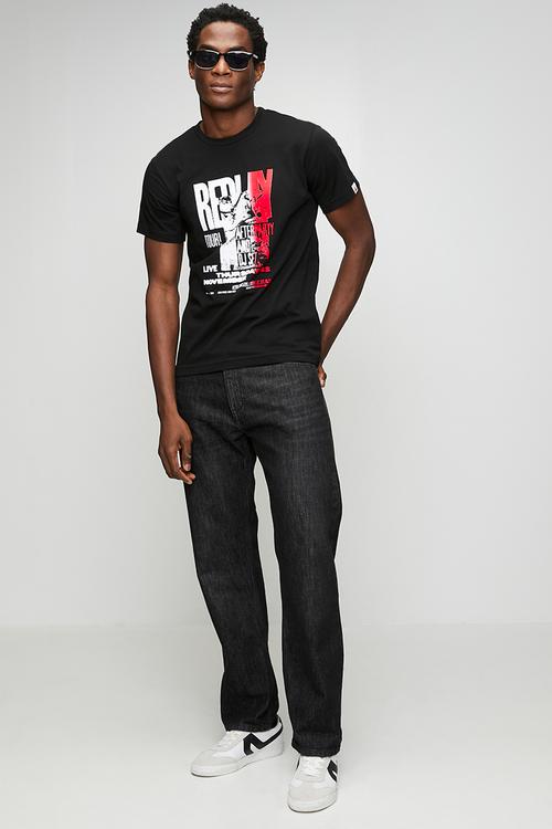 Maxi Print T-shirt - Black/Red