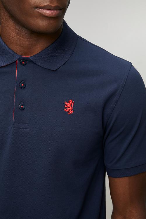 Aiden Slim Fit Pique Golfer - Navy