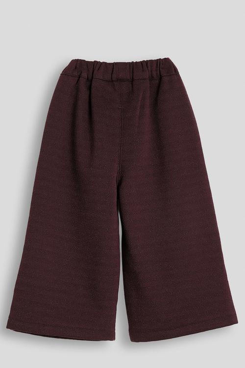Metallic melange wide leg pants - wine red
